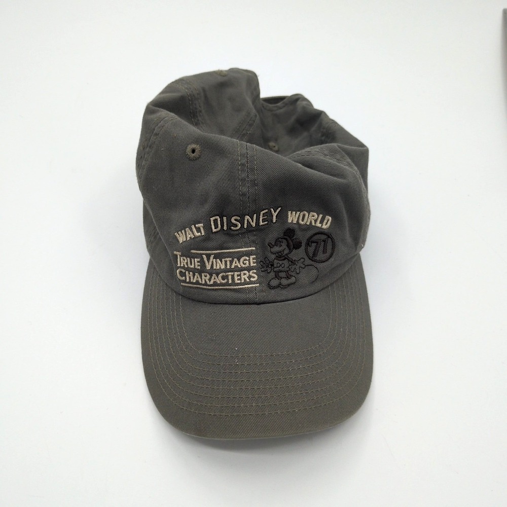VTG Walt Disney World Mickey Mouse Baseball Cap Hat Gray Charcoal True Vintage